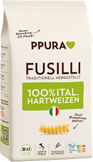 Nudeln, Fusilli aus italienischem Hartweizen PPURA