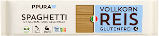Nudeln, Spaghetti aus Vollkornreis, glutenfrei PPURA