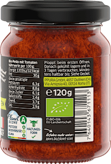 Pesto, Rosso mit 35 % getrocknete Tomaten PPURA