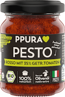 Pesto, Rosso mit 35 % getrocknete Tomaten PPURA
