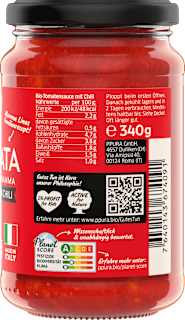 Tomatensoße, Arrabbiata, fruchtige Tomaten & Chili PPURA
