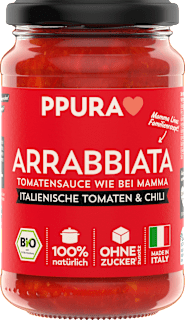 Tomatensoße, Arrabbiata, fruchtige Tomaten & Chili PPURA