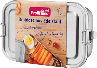 Brotdose aus Edelstahl mit Bügelverschluss Profissimo