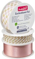 Geschenkband-Set "rose/weiß-gold  Profissimo