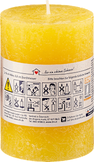 Kerze rustik 100/68 gelb Profissimo