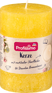 Kerze rustik 100/68 gelb Profissimo
