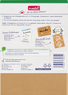 Klappkarten-Set mit Kuverts aus Recycling-Material, natur/weiß Profissimo