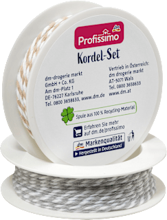 Kordel-Set "weiß/natur, weiß/grau" Profissimo