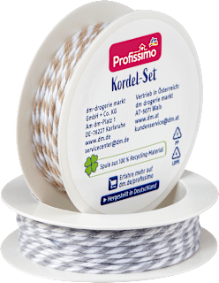 Kordel-Set "weiß/natur, weiß/grau" Profissimo