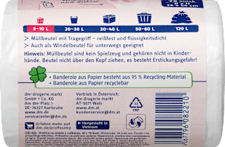 Müllbeutel 10 l mit Tragegriff für Kosmetikeimer Profissimo
