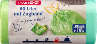 Müllbeutel 60 l mit Zugband Profissimo