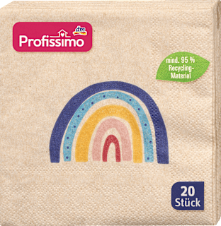 Recycling-Cocktailserviette Regenbogen 25x25cm Profissimo