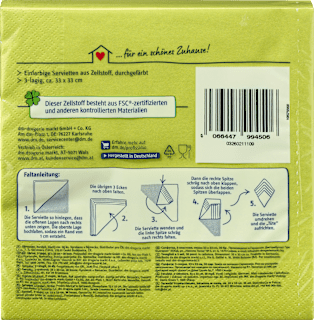Speiseserviette Kiwi 33x33cm Profissimo