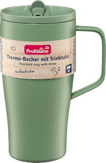 Thermo-Becher mit Trinkhalm 600 ml Profissimo