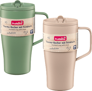 Thermo-Becher mit Trinkhalm 600 ml Profissimo
