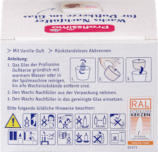 Wachs Nachfüller für Duftgläser Vanille Profissimo