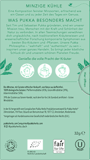 Kräutertee "Drei Minze" mit Pfefferminze, Grüner Minze & Ackerminze (20 Beutel) pukka