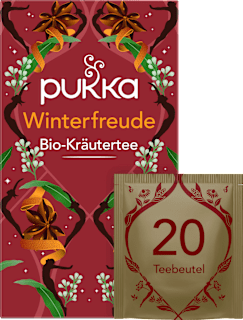 Kräutertee "Winterfreude" mit Ingwer, Rooibos, Orange & Sternanis (20 Beutel) pukka