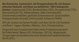 Kräutertee "Winterfreude" mit Ingwer, Rooibos, Orange & Sternanis (20 Beutel) pukka