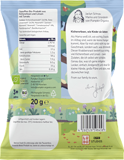 Kindersnack Bluey Kichererbsen Puffs Tomate ab 3 Jahren pumpkin organics