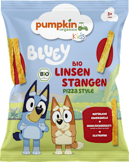 Kindersnack Bluey Linsen Stangen Pizza Style ab 3 Jahren pumpkin organics