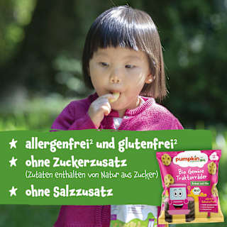 Kindersnack Gemüse Traktorräder Erbsen & Mais, ab 12. Monaten pumpkin organics