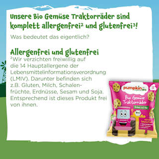 Kindersnack Gemüse Traktorräder Erbsen & Mais, ab 12. Monaten pumpkin organics