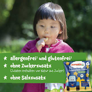 Kindersnack Kichererbsen Sterne mit Mais & Kürbis, ab 12 Monaten pumpkin organics