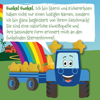 Kindersnack Kichererbsen Sterne mit Mais & Kürbis, ab 12 Monaten pumpkin organics