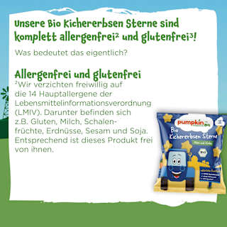 Kindersnack Kichererbsen Sterne mit Mais & Kürbis, ab 12 Monaten pumpkin organics