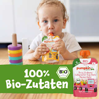 Quetschie Birne, Erdbeere, Süßkartoffel, Rote Beete, Banane & Hafer, ab 6 Monaten pumpkin organics