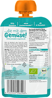 Quetschie Karotte, Apfel, Kokosmilch, Banane, Ananas & Dinkel ab 6 Monaten pumpkin organics