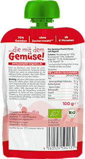 Quetschie Karotte, Birne, Süßkartoffel & Brokkoli ab 6 Monaten pumpkin organics