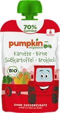 Quetschie Karotte, Birne, Süßkartoffel & Brokkoli ab 6 Monaten pumpkin organics