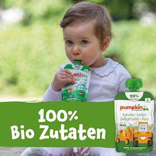 Quetschie Karotte, Kürbis, Süßkartoffel & Mais ab 6 Monaten pumpkin organics