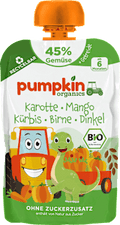 Quetschie Karotte, Mango, Kürbis, Birne & Dinkel ab 6 Monaten pumpkin organics