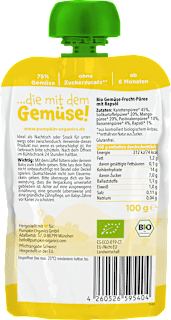 Quetschie Karotte, Süßkartoffel, Mango & Pastinake ab 6 Monaten pumpkin organics