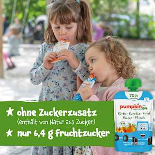 Quetschie Kürbis, Karotte, Apfel, Banane & Pfirsich, ab 6 Monaten pumpkin organics