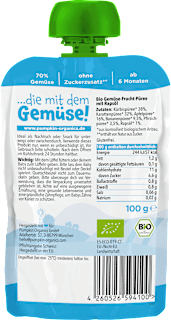 Quetschie Kürbis, Karotte, Apfel, Banane & Pfirsich, ab 6 Monaten pumpkin organics