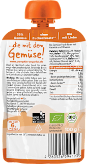 Quetschie Mango, Karotte, Pastinake und Hafer, ab 6 Monaten pumpkin organics