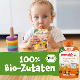 Quetschie Mango, Karotte, Pastinake und Hafer, ab 6 Monaten pumpkin organics