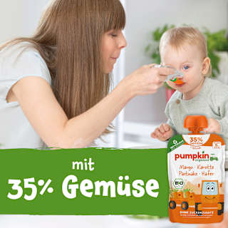 Quetschie Mango, Karotte, Pastinake und Hafer, ab 6 Monaten pumpkin organics