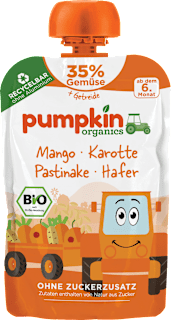 Quetschie Mango, Karotte, Pastinake und Hafer, ab 6 Monaten pumpkin organics