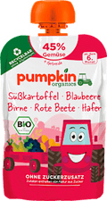Quetschie mit Süßkartoffel, Blaubeere, Birne, Rote Beete & Hafer, ab dem 6. Monat pumpkin organics
