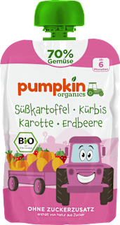 Quetschie Süßkartoffel, Kürbis, Karotte & Erdbeere ab 6 Monaten pumpkin organics
