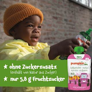 Quetschie Süßkartoffel, Kürbis, Karotte & Erdbeere ab 6 Monaten pumpkin organics