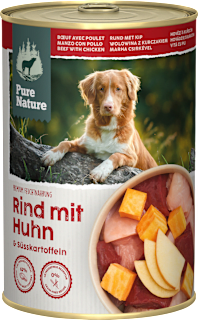 Nassfutter Hund Rind mit Huhn & Süßkartoffeln Pure Nature