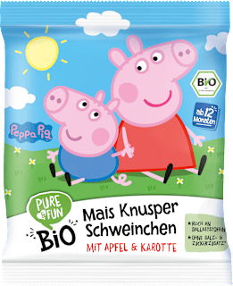 Kindersnack Peppa Pig Mais Knusper Schweinchen mit Apfel & Karotte ab 12 Monaten PURE & FUN