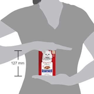 Nassfutter Katze mit Fisch, Mon Petit intense, Multipack (6x50 g) Purina Gourmet
