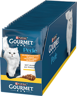 Nassfutter Katze mit Huhn, Perle - erlesene Streifen in Sauce Purina Gourmet